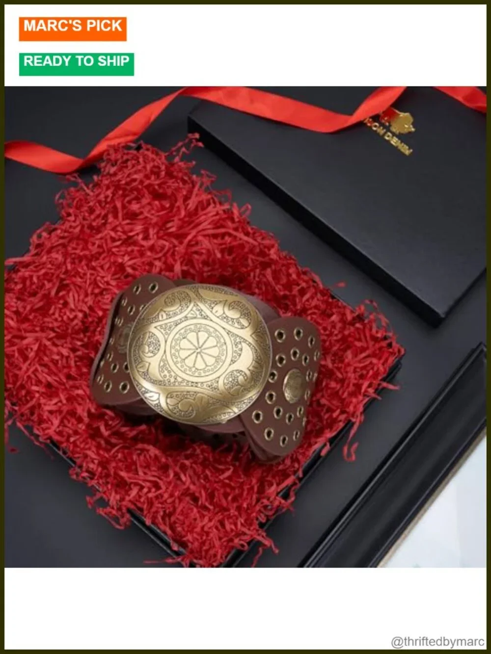 Wide Faux Leather Western Belt with Concho Buckle and Disc